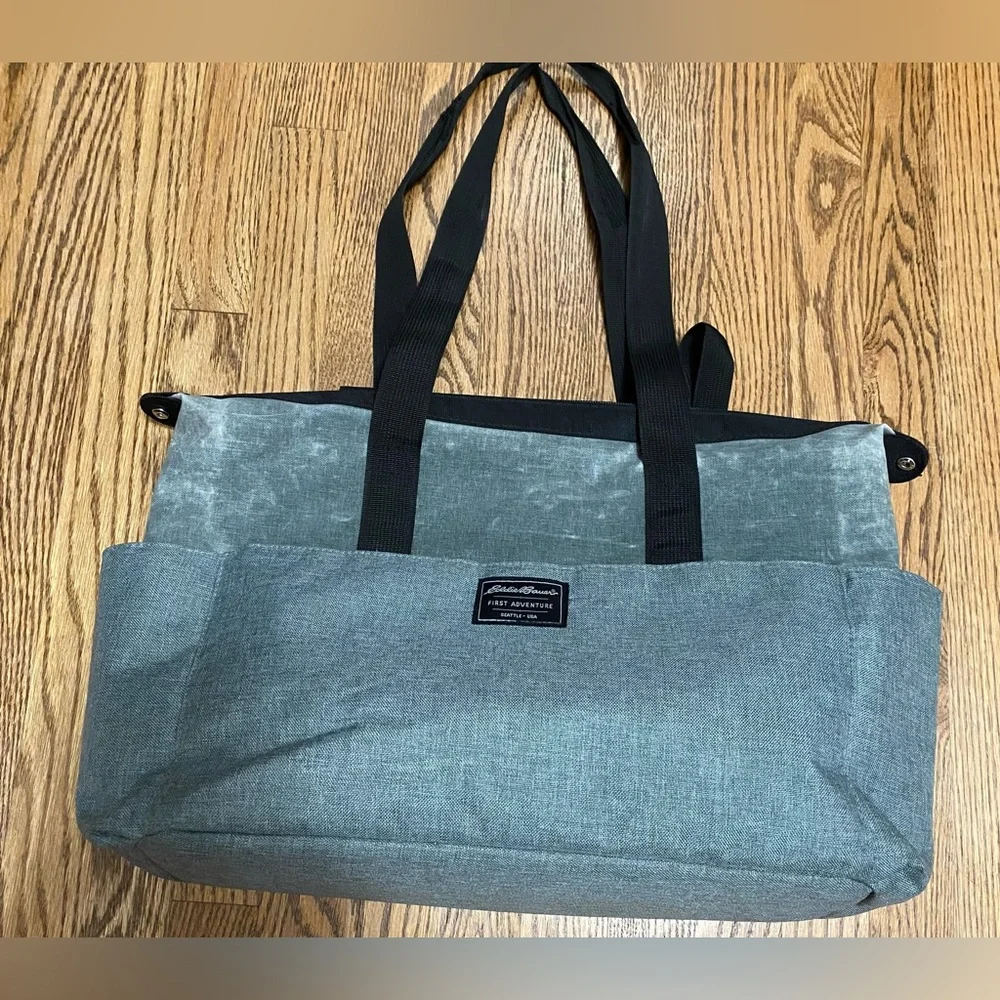 Eddie Bauer First‎ Adventure Diaper Travel Bag Gray Pockets